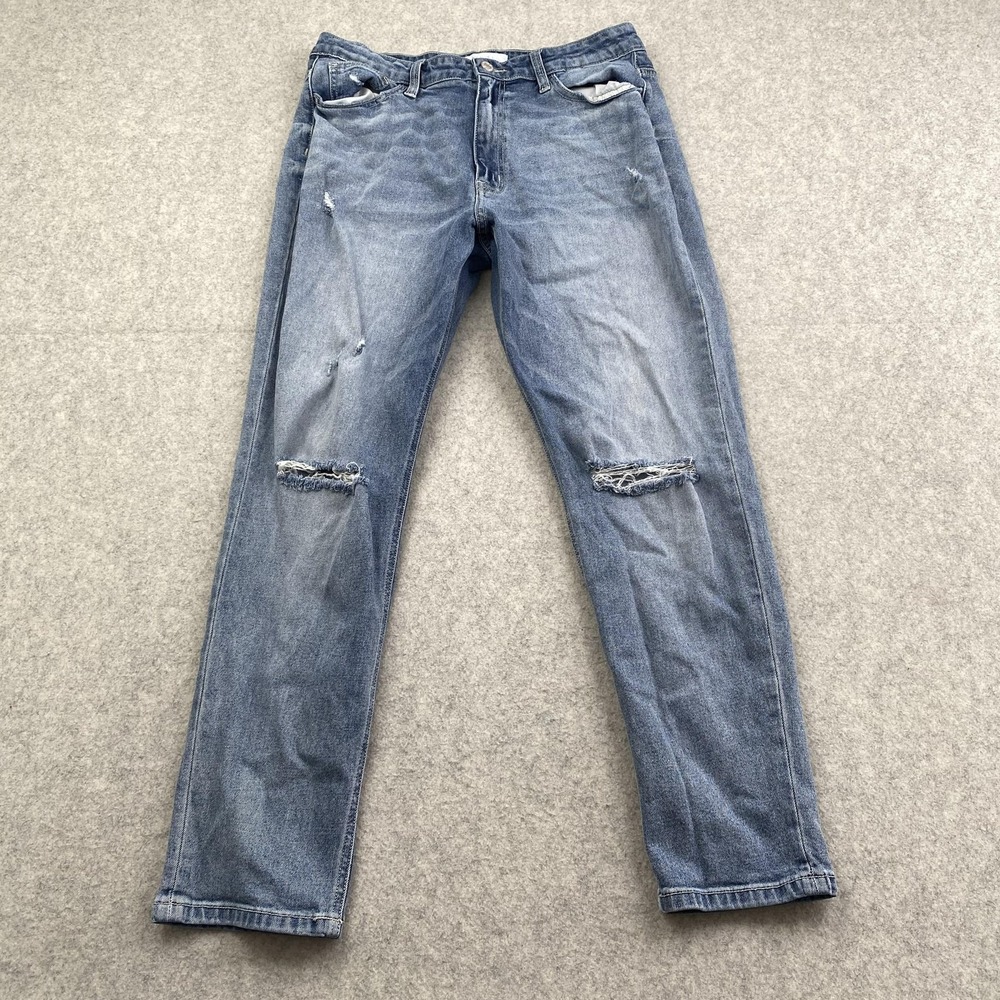 Vervet Blue High Rise Straight Jeans Womens 30 (30x27) Blue Distressed *STAIN*